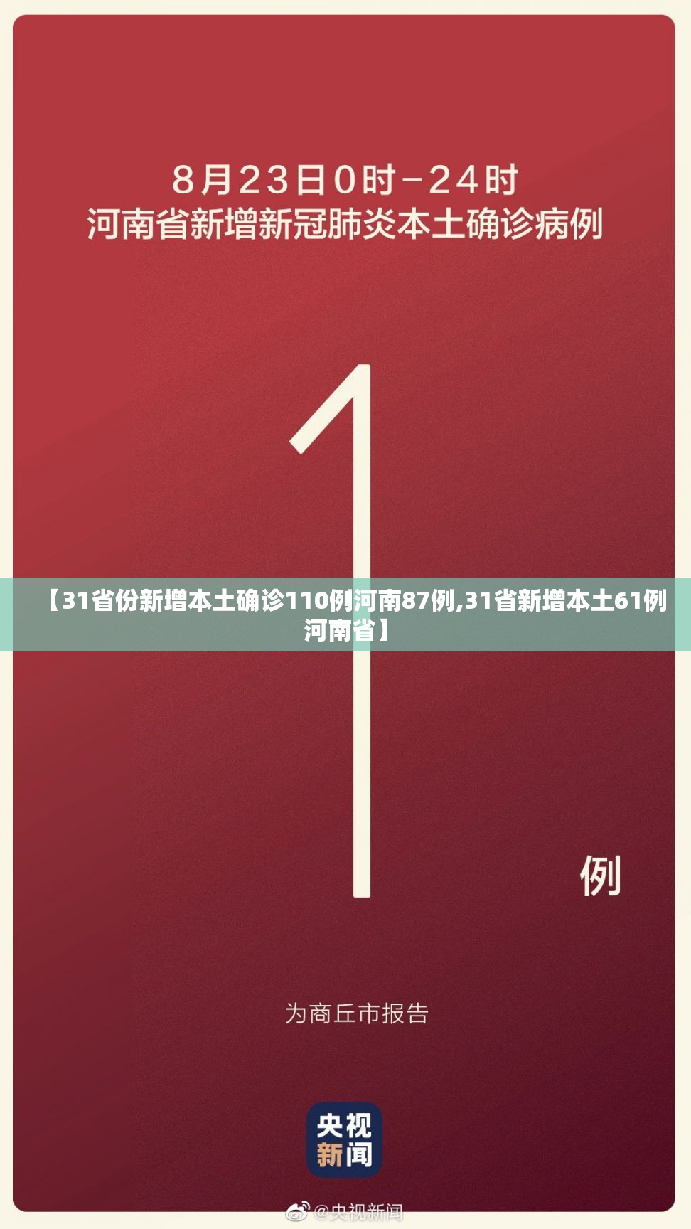 【31省份新增本土确诊110例河南87例,31省新增本土61例河南省】 【31省份新增本土确诊110例河南87例,31省新增本土61例河南省】