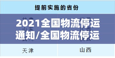 2021全国物流停运通知/全国物流停运情况