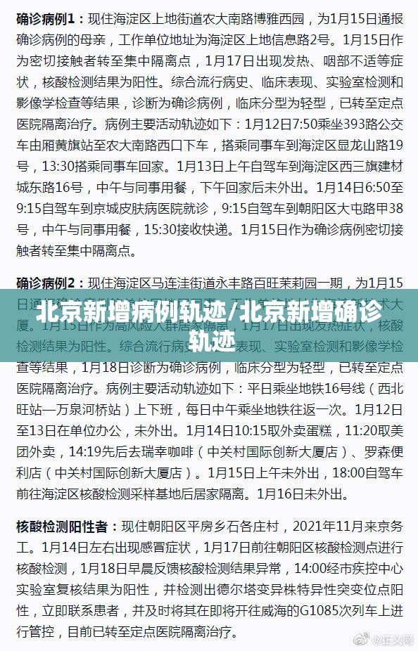 北京新增病例轨迹/北京新增确诊 轨迹