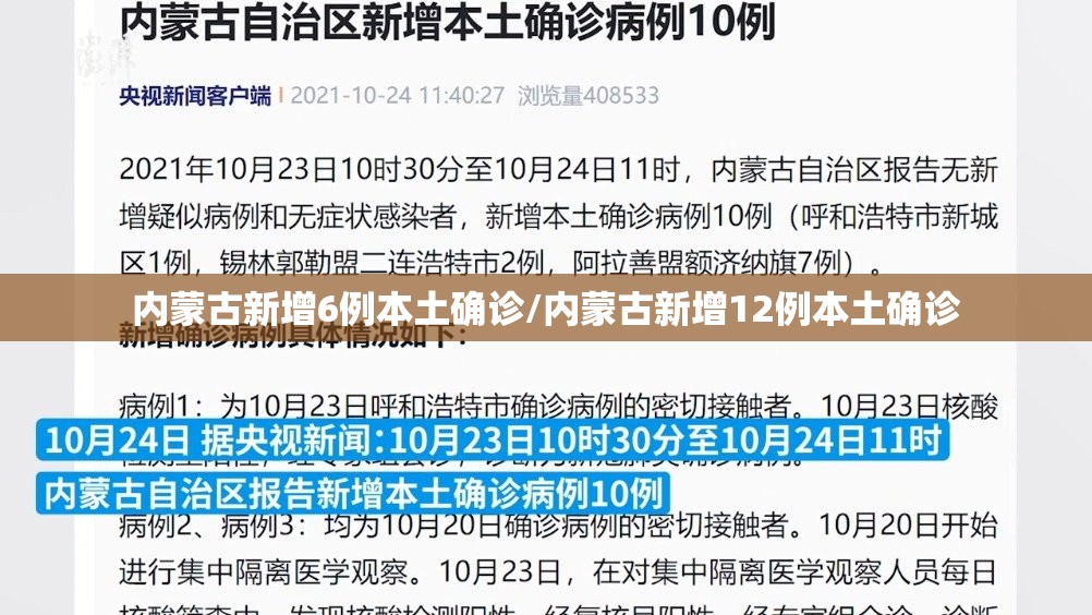 内蒙古新增6例本土确诊/内蒙古新增12例本土确诊 内蒙古新增6例本土确诊/内蒙古新增12例本土确诊