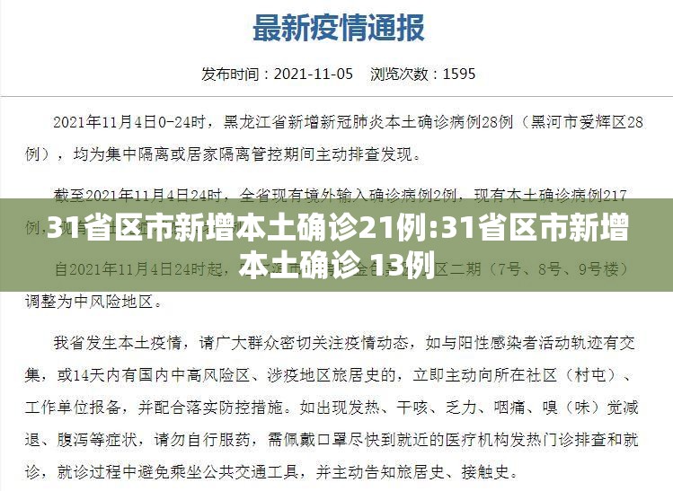 31省区市新增本土确诊21例:31省区市新增本土确诊 13例 31省区市新增本土确诊21例:31省区市新增本土确诊 13例