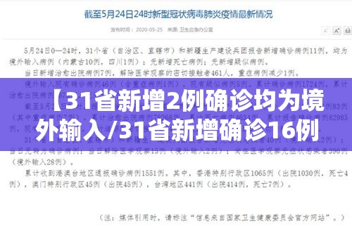 【31省新增2例确诊均为境外输入/31省新增确诊16例均为境外输入】 【31省新增2例确诊均为境外输入/31省新增确诊16例均为境外输入】