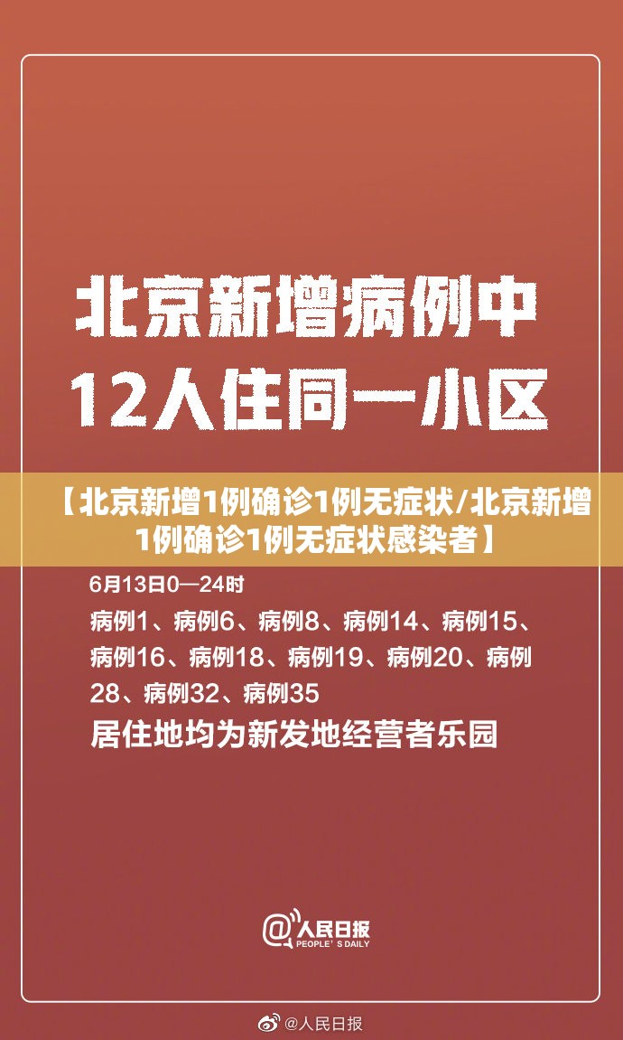 【北京新增1例确诊1例无症状/北京新增1例确诊1例无症状感染者】 【北京新增1例确诊1例无症状/北京新增1例确诊1例无症状感染者】