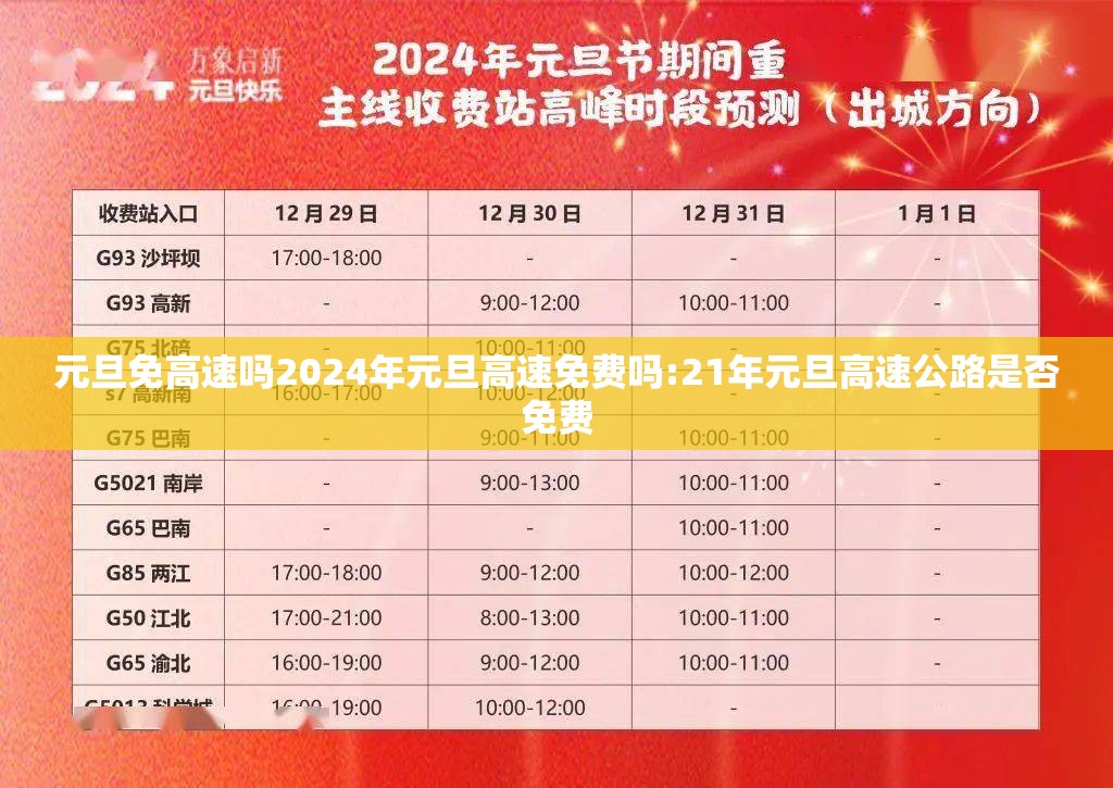 元旦免高速吗2024年元旦高速免费吗:21年元旦高速公路是否免费 元旦免高速吗2024年元旦高速免费吗:21年元旦高速公路是否免费