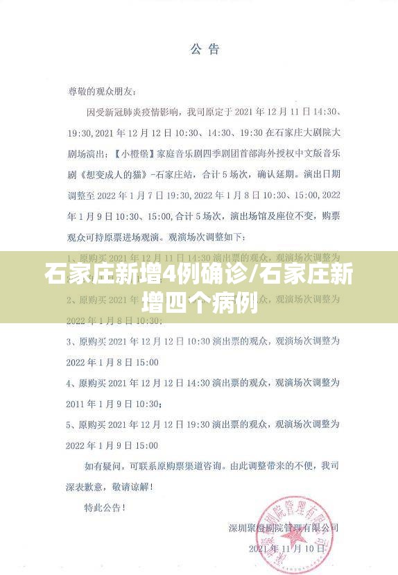 石家庄新增4例确诊/石家庄新增四个病例
