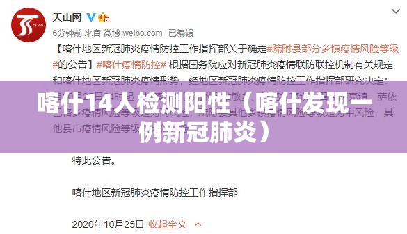 喀什14人检测阳性(喀什发现一例新冠肺炎) 喀什14人检测阳性(喀什发现一例新冠肺炎)