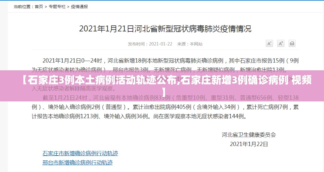 【石家庄3例本土病例活动轨迹公布,石家庄新增3例确诊病例 视频】 【石家庄3例本土病例活动轨迹公布,石家庄新增3例确诊病例 视频】