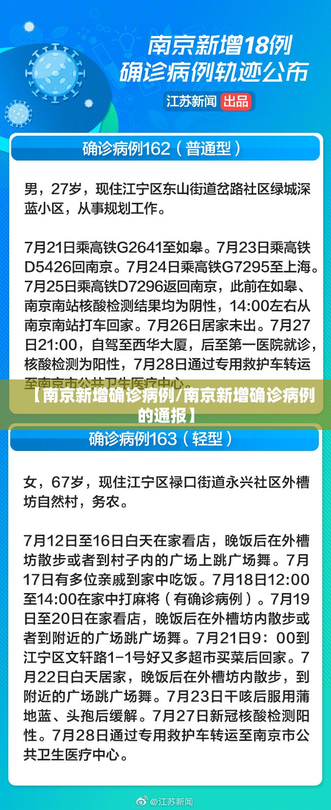 【南京新增确诊病例/南京新增确诊病例的通报】 【南京新增确诊病例/南京新增确诊病例的通报】