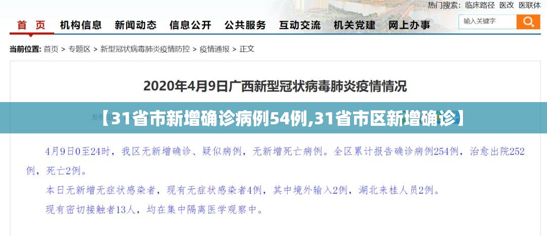 【31省市新增确诊病例54例,31省市区新增确诊】 【31省市新增确诊病例54例,31省市区新增确诊】