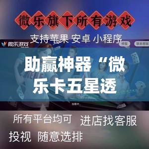 助赢神器“微乐卡五星透视挂”(透视)其实确实有挂