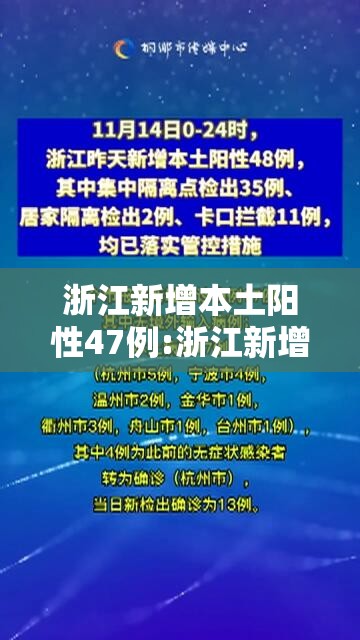 浙江新增本土阳性47例:浙江新增一例行动轨迹