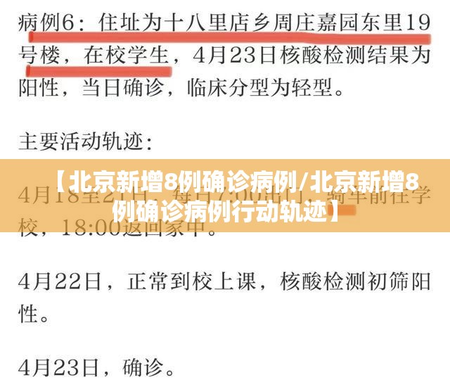 【北京新增8例确诊病例/北京新增8例确诊病例行动轨迹】