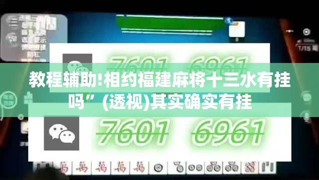 教程辅助!相约福建麻将十三水有挂吗”(透视)其实确实有挂