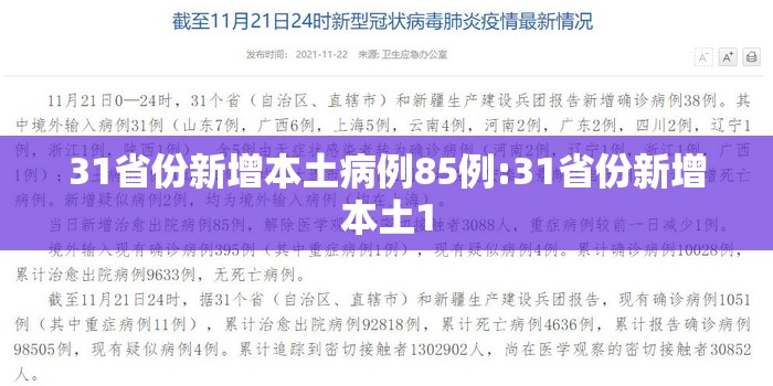 31省份新增本土病例85例:31省份新增本土1 31省份新增本土病例85例:31省份新增本土1