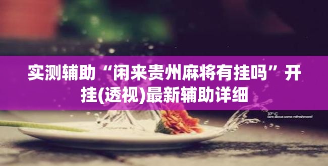 实测辅助“闲来贵州麻将有挂吗”开挂(透视)最新辅助详细