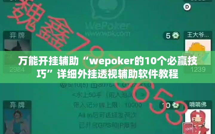 万能开挂辅助“wepoker的10个必赢技巧	”详细外挂透视辅助软件教程
