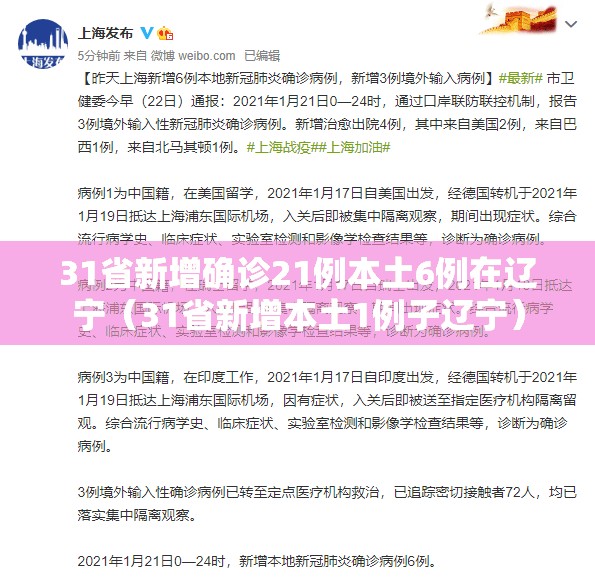 31省新增确诊21例本土6例在辽宁(31省新增本土1例子辽宁) 31省新增确诊21例本土6例在辽宁(31省新增本土1例子辽宁)