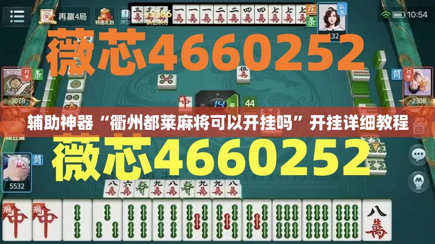辅助神器“衢州都莱麻将可以开挂吗”开挂详细教程