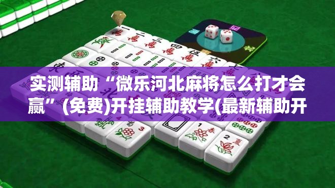 实测辅助“微乐河北麻将怎么打才会赢	”(免费)开挂辅助教学(最新辅助开挂教程)