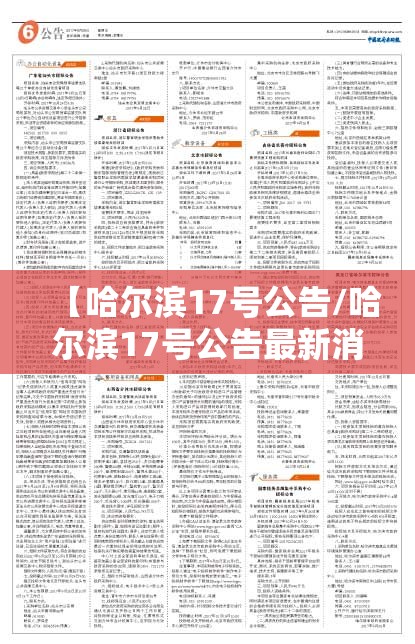 【哈尔滨17号公告/哈尔滨17号公告最新消息】 【哈尔滨17号公告/哈尔滨17号公告最新消息】