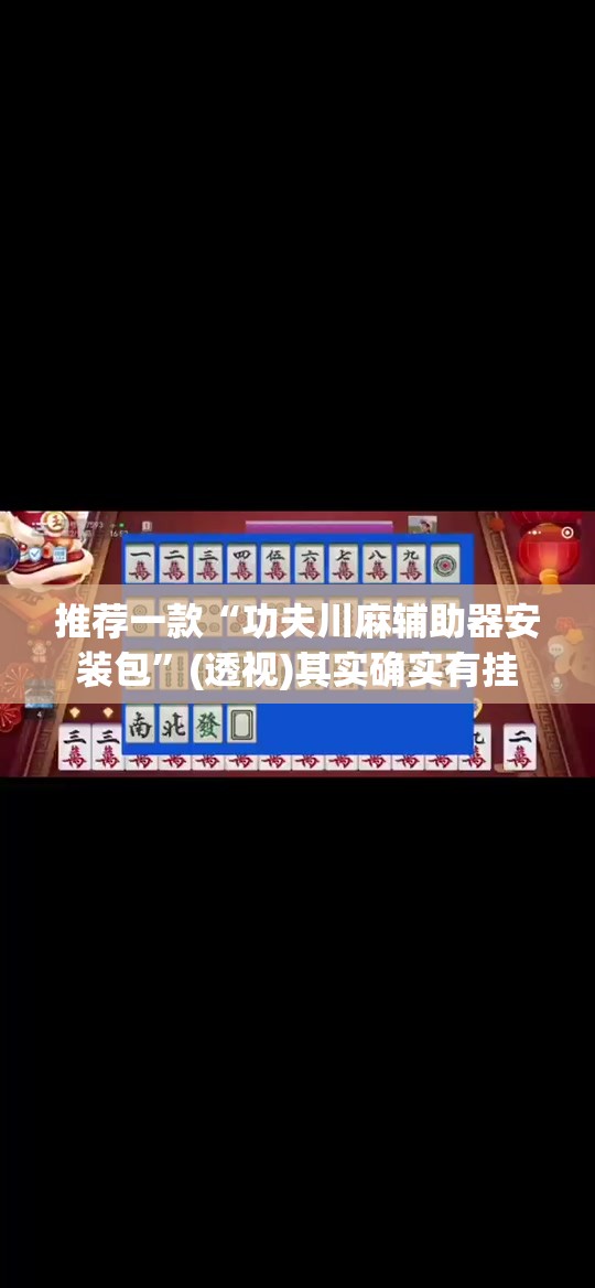 推荐一款“功夫川麻辅助器安装包”(透视)其实确实有挂