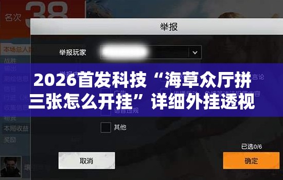 2026首发科技“海草众厅拼三张怎么开挂”详细外挂透视辅助软件教程