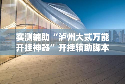 实测辅助“泸州大贰万能开挂神器”开挂辅助脚本+详细开挂安装教程