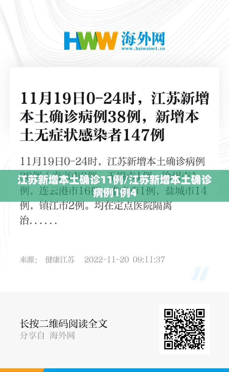 江苏新增本土确诊11例/江苏新增本土确诊病例1例4