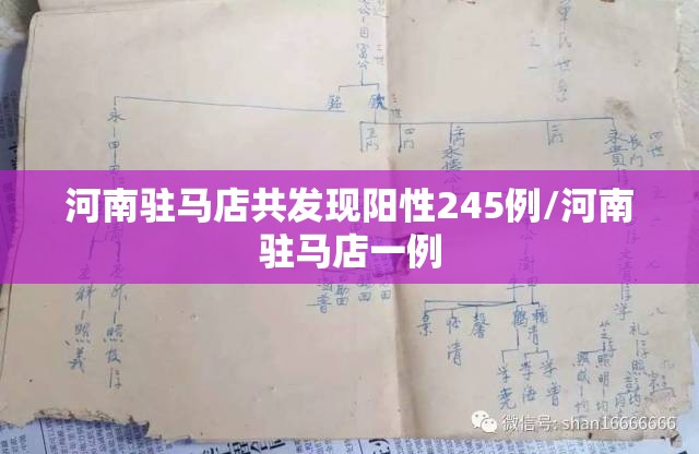 河南驻马店共发现阳性245例/河南驻马店一例 河南驻马店共发现阳性245例/河南驻马店一例
