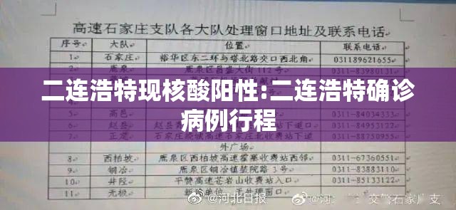 二连浩特现核酸阳性:二连浩特确诊病例行程