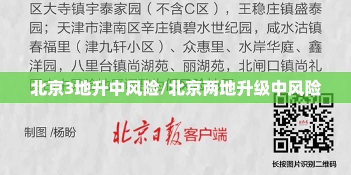 北京3地升中风险/北京两地升级中风险