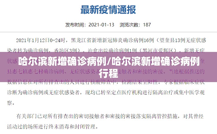 哈尔滨新增确诊病例/哈尔滨新增确诊病例行程 哈尔滨新增确诊病例/哈尔滨新增确诊病例行程