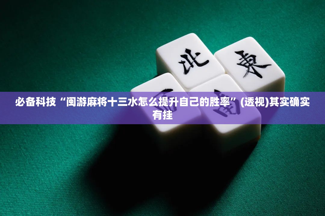 必备科技“闽游麻将十三水怎么提升自己的胜率	”(透视)其实确实有挂
