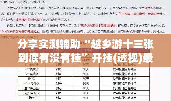分享实测辅助“越乡游十三张到底有没有挂”开挂(透视)最新辅助详细