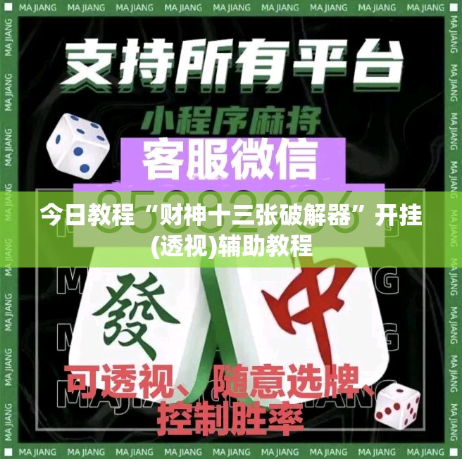 今日教程“财神十三张破解器”开挂(透视)辅助教程