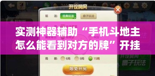 实测神器辅助“手机斗地主怎么能看到对方的牌”开挂(透视)辅助神器