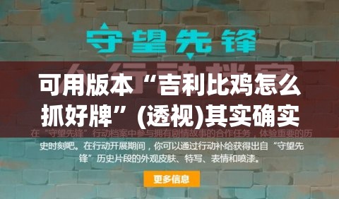 可用版本“吉利比鸡怎么抓好牌	”(透视)其实确实有挂