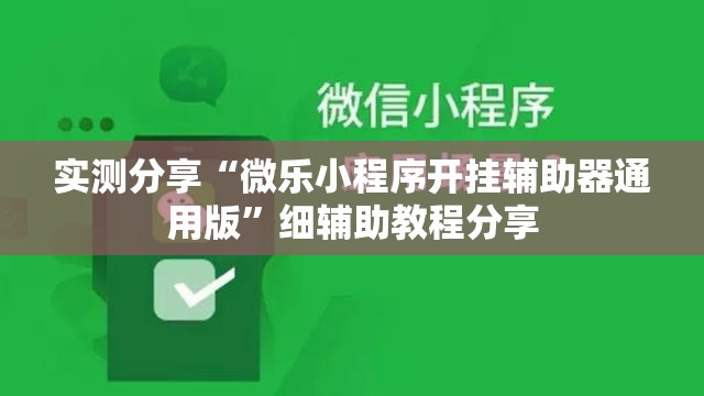 实测分享“微乐小程序开挂辅助器通用版	”细辅助教程分享