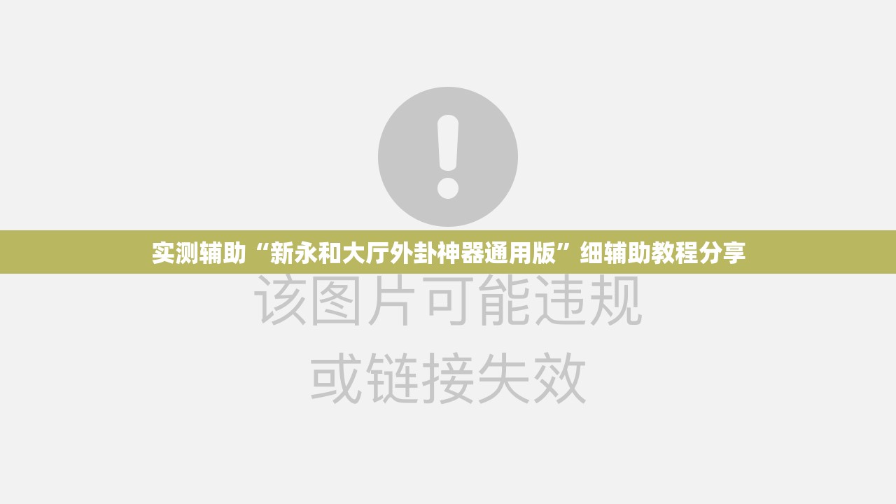 实测辅助“新永和大厅外卦神器通用版”细辅助教程分享