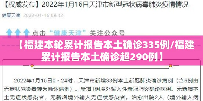 【福建本轮累计报告本土确诊335例/福建累计报告本土确诊超290例】 【福建本轮累计报告本土确诊335例/福建累计报告本土确诊超290例】