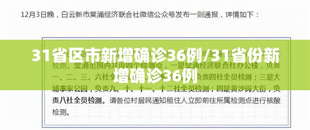 31省区市新增确诊36例/31省份新增确诊36例