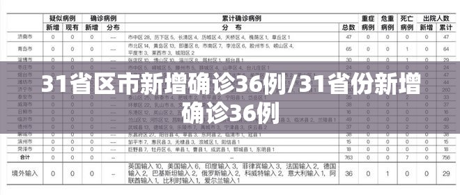 31省区市新增确诊36例/31省份新增确诊36例