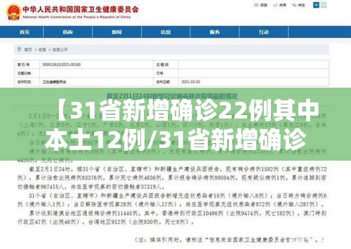 【31省新增确诊22例其中本土12例/31省新增确诊6例 其中本土3例】