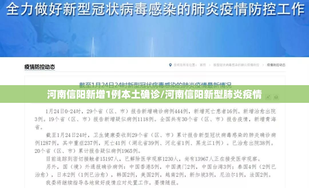 河南信阳新增1例本土确诊/河南信阳新型肺炎疫情 河南信阳新增1例本土确诊/河南信阳新型肺炎疫情