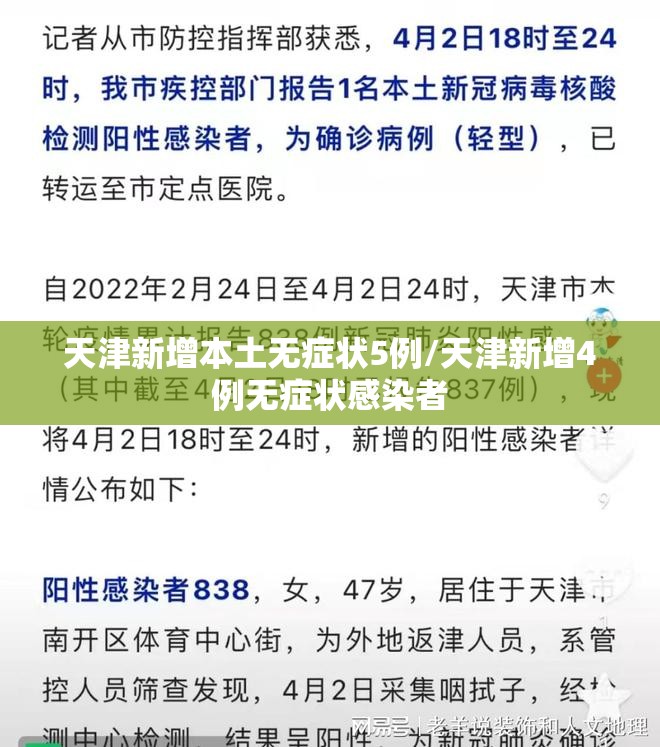 天津新增本土无症状5例/天津新增4例无症状感染者 天津新增本土无症状5例/天津新增4例无症状感染者
