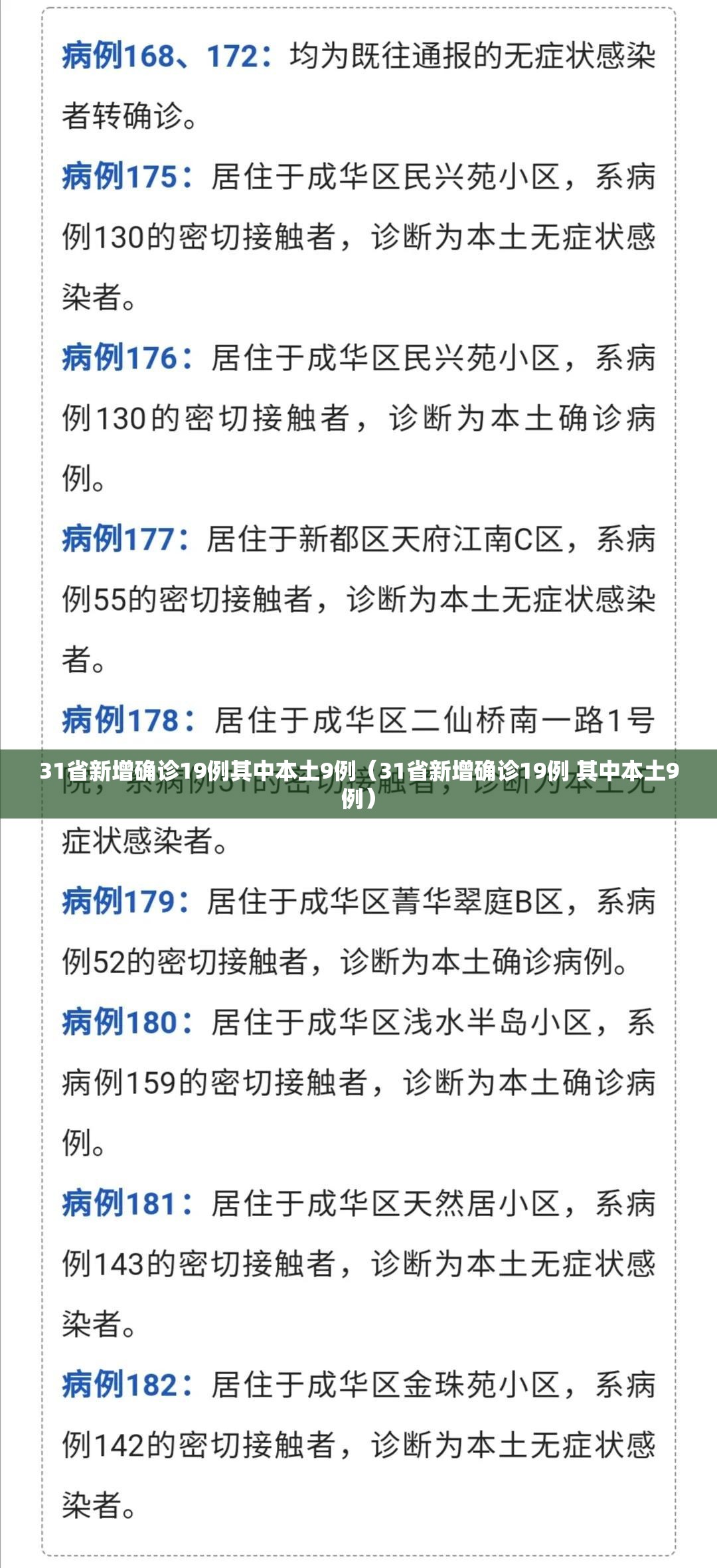 31省新增确诊19例其中本土9例(31省新增确诊19例 其中本土9例) 31省新增确诊19例其中本土9例(31省新增确诊19例 其中本土9例)