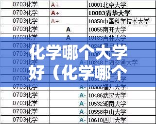 化学哪个大学好(化学哪个大学排名) 化学哪个大学好(化学哪个大学排名)
