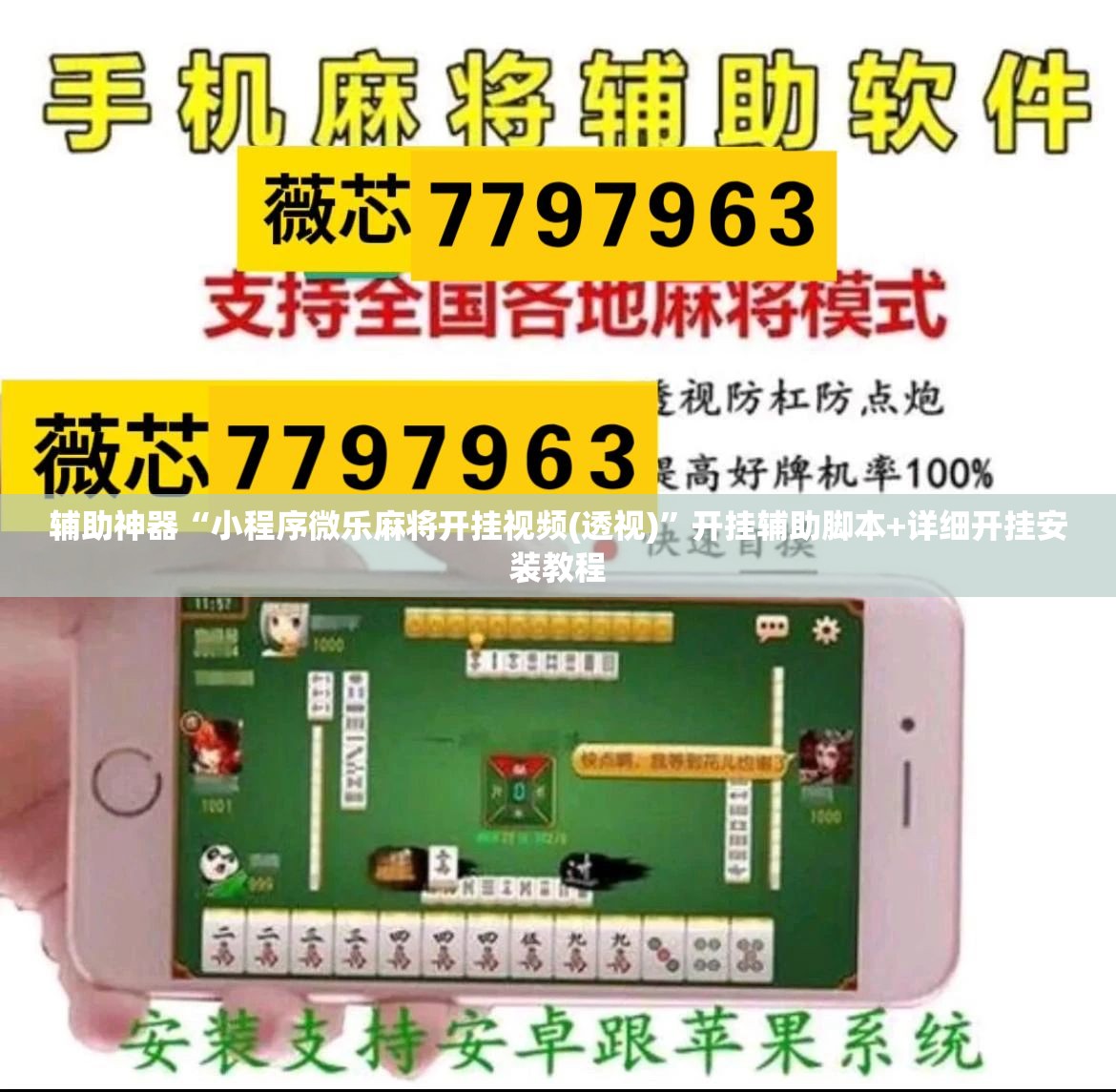 辅助神器“小程序微乐麻将开挂视频(透视)”开挂辅助脚本+详细开挂安装教程