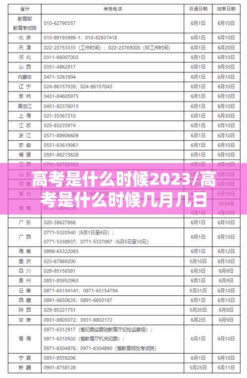 高考是什么时候2023/高考是什么时候几月几日