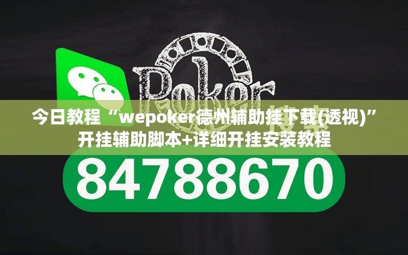 今日教程“wepoker德州辅助挂下载(透视)”开挂辅助脚本+详细开挂安装教程